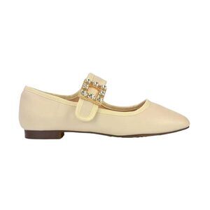 XY London Womens/Ladies Rhyse Diamante Square Toe Buckle Detail Mary Janes / Nud